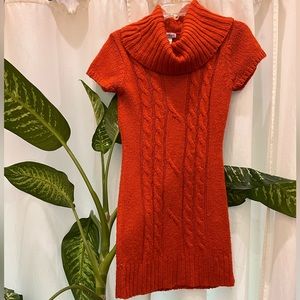 Body Central Orange Sweater Dress Size Small  Short Sleeve